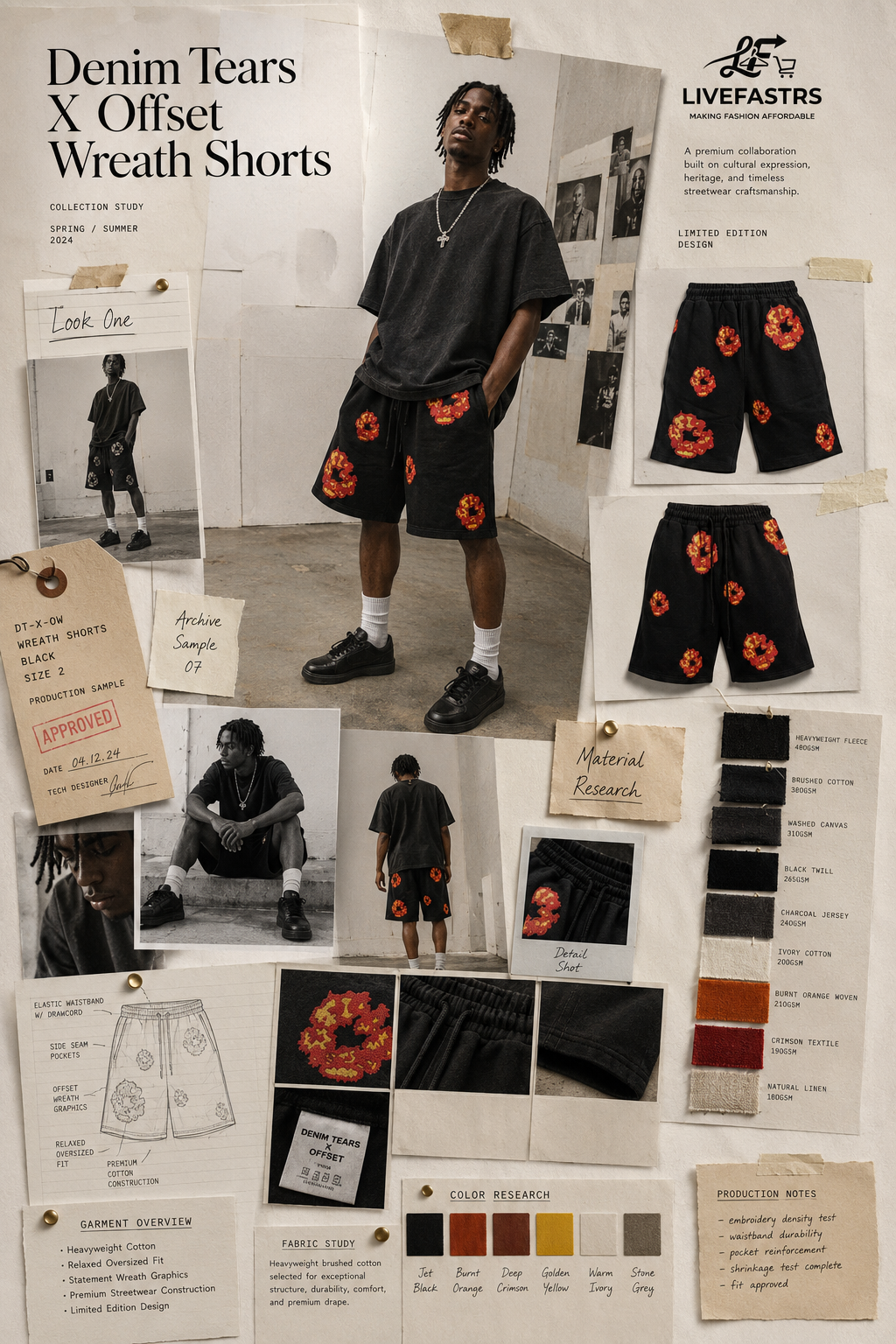 Denim Tears X Offset Wreath Shorts