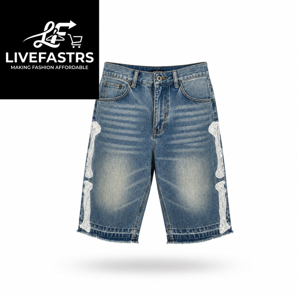 Kapital Kountry Denim Skeleton Shorts