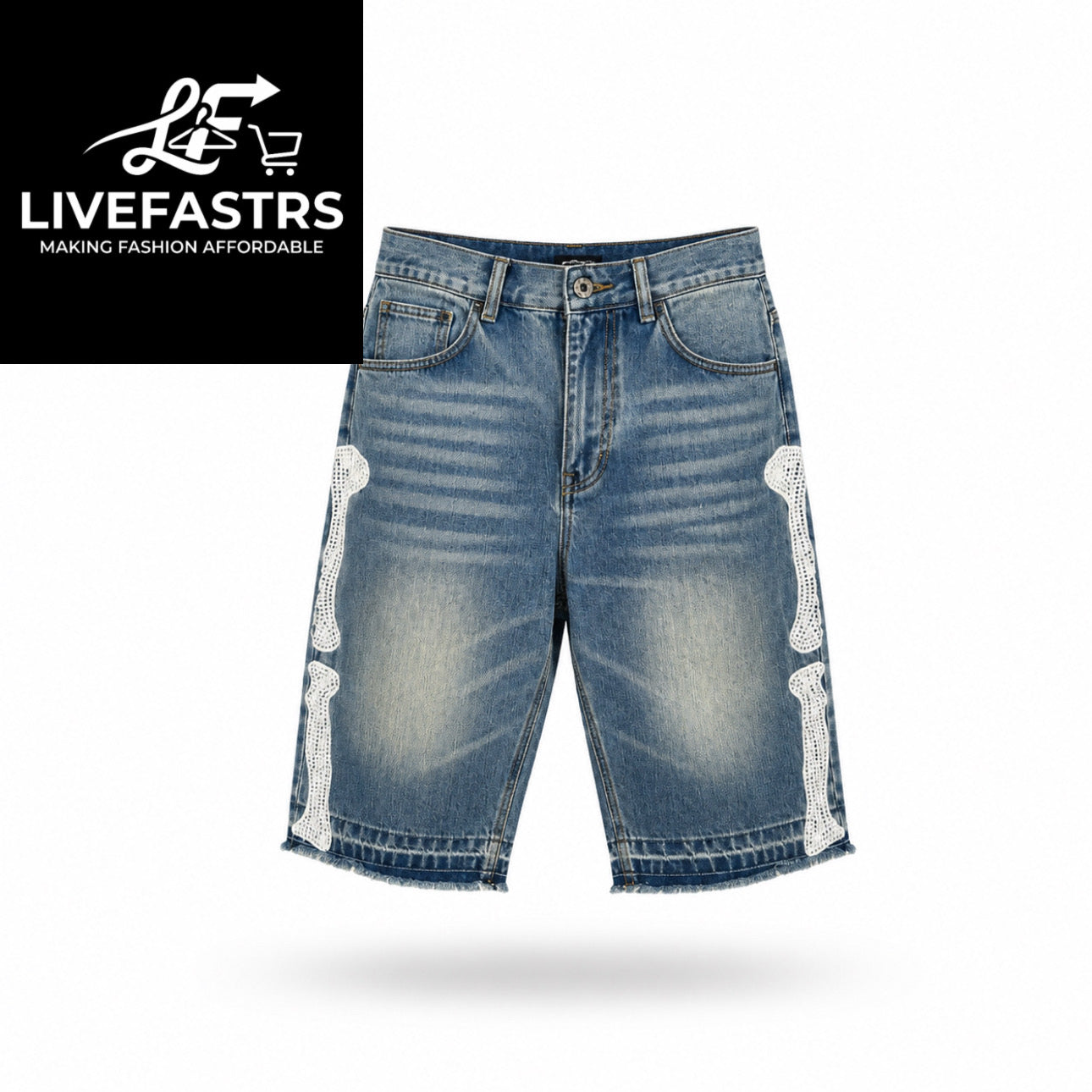 Kapital Kountry Denim Skeleton Shorts