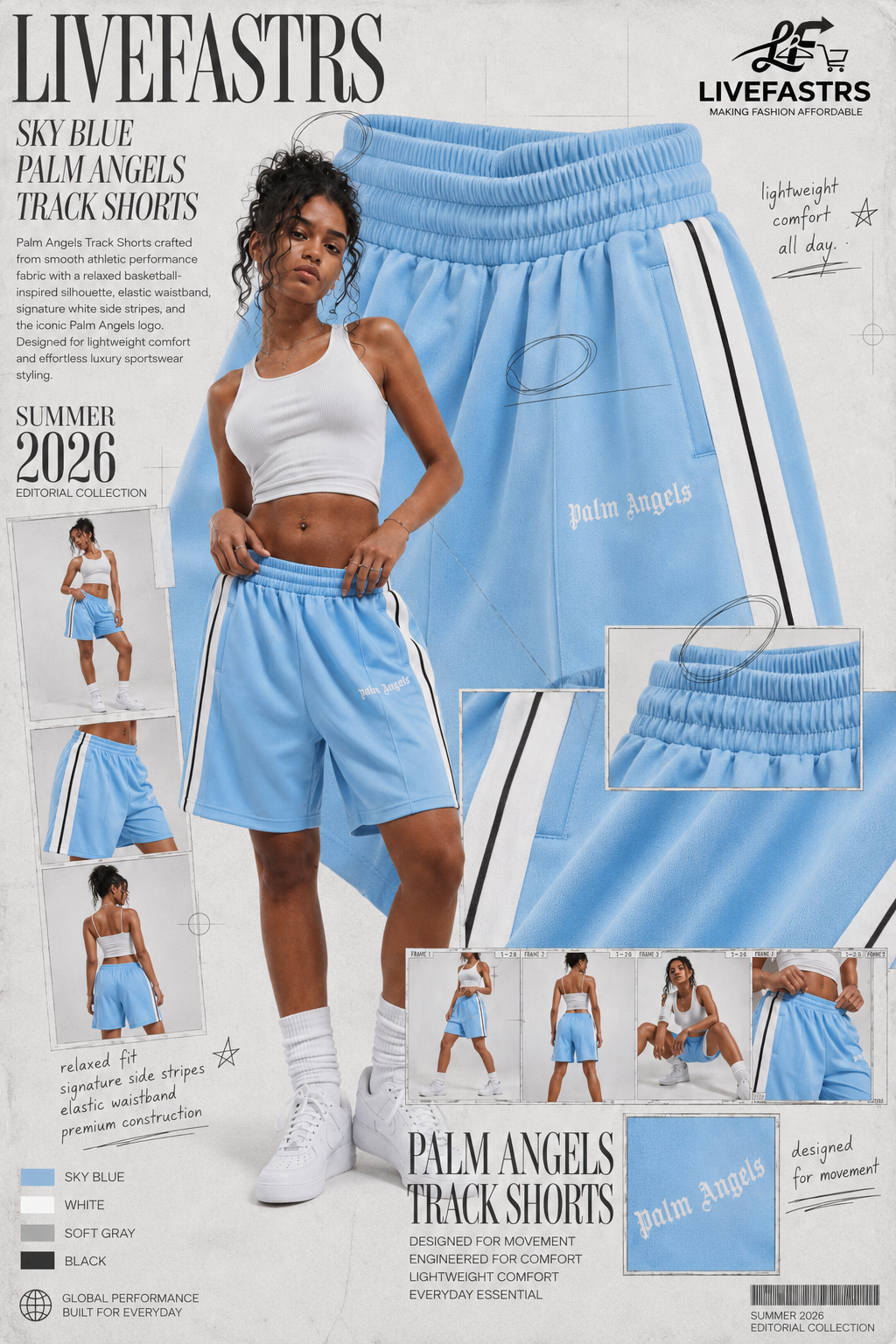 Palm Angels Track Shorts