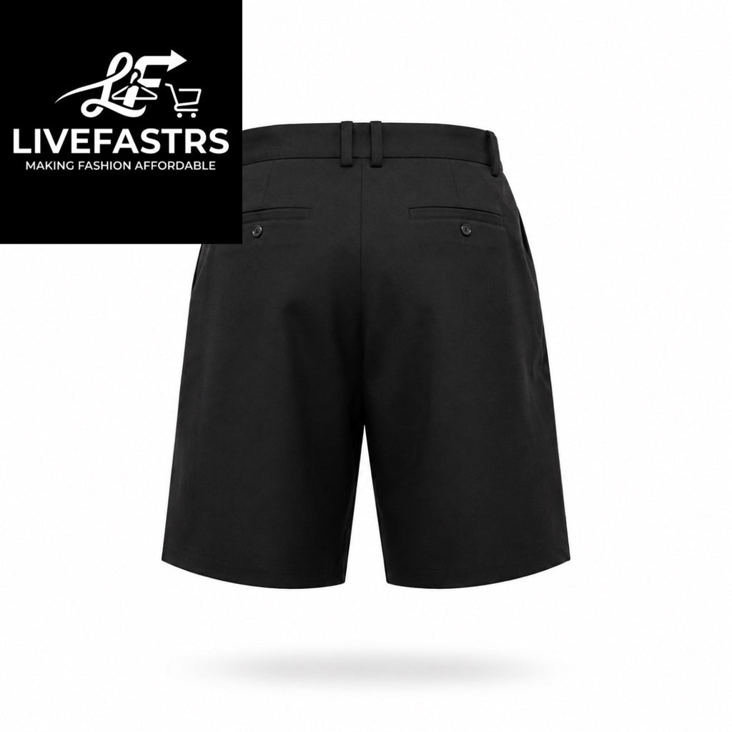 Pleated High-Waist Baggy Shorts