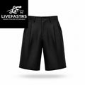 Pleated High-Waist Baggy Shorts