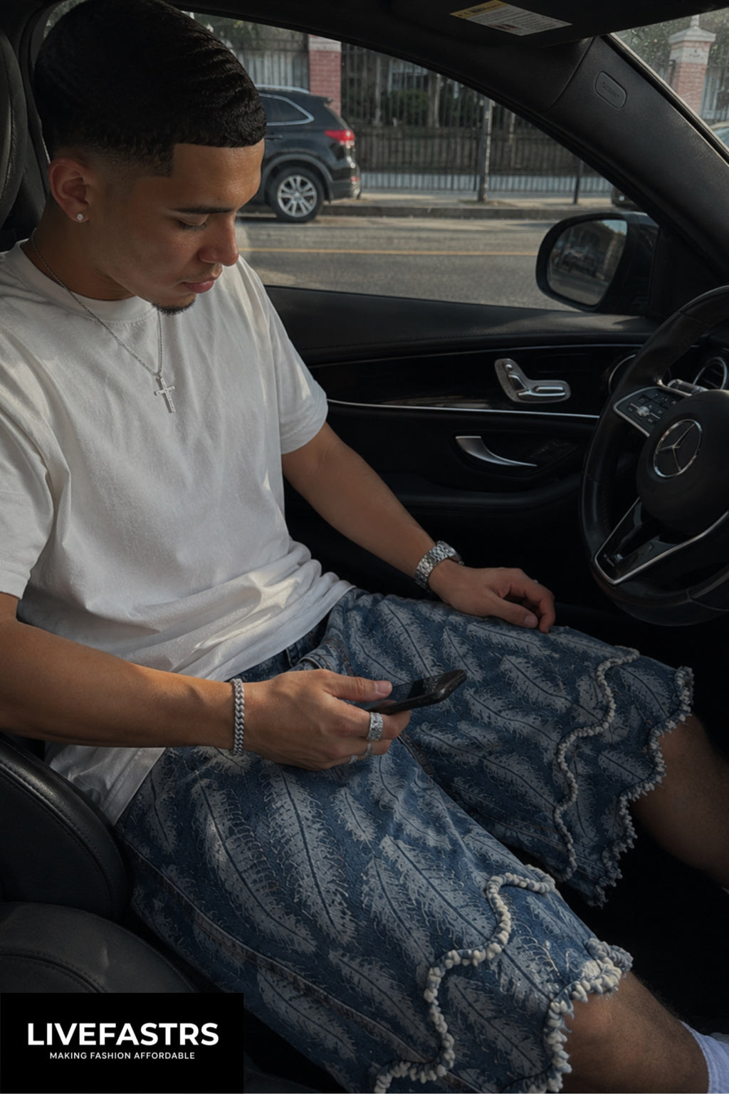 Kapital Kountry Indigo Flared Feather Shorts