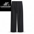 Asymmetric button Wide-Leg Trousers