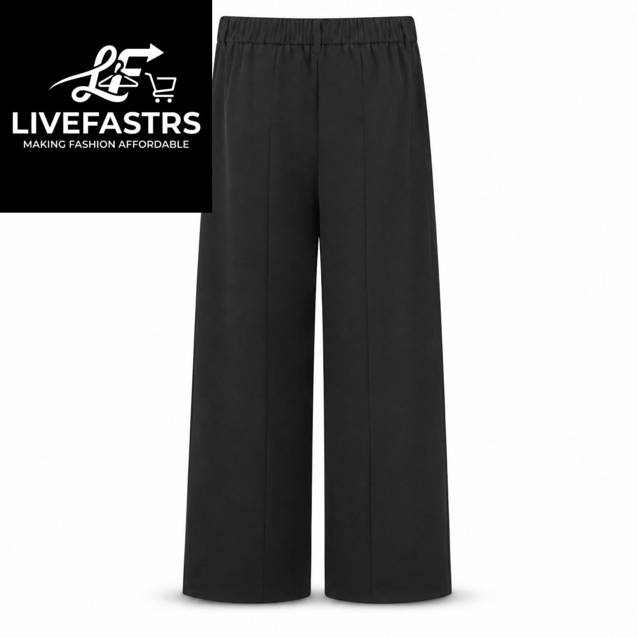Asymmetric button Wide-Leg Trousers