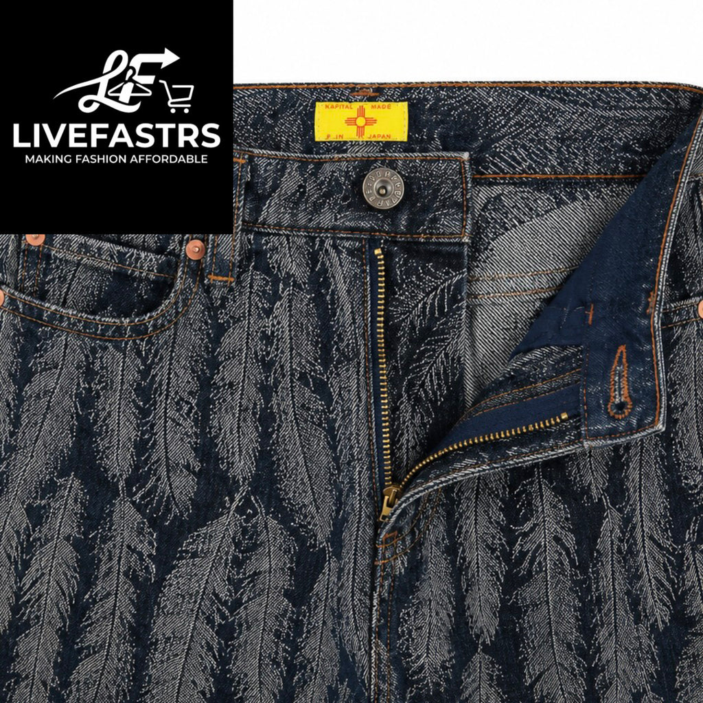 Kapital Kountry Denim Indigo Magpie Feather Pants