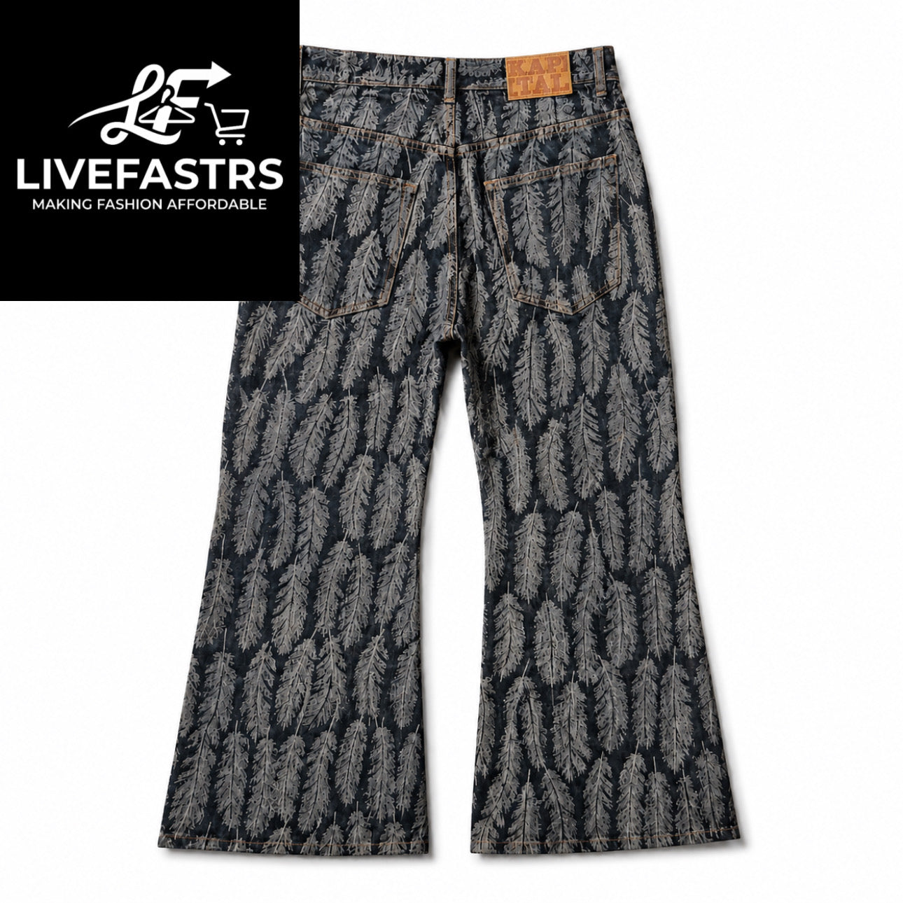 Kapital Kountry Denim Indigo Magpie Feather Pants