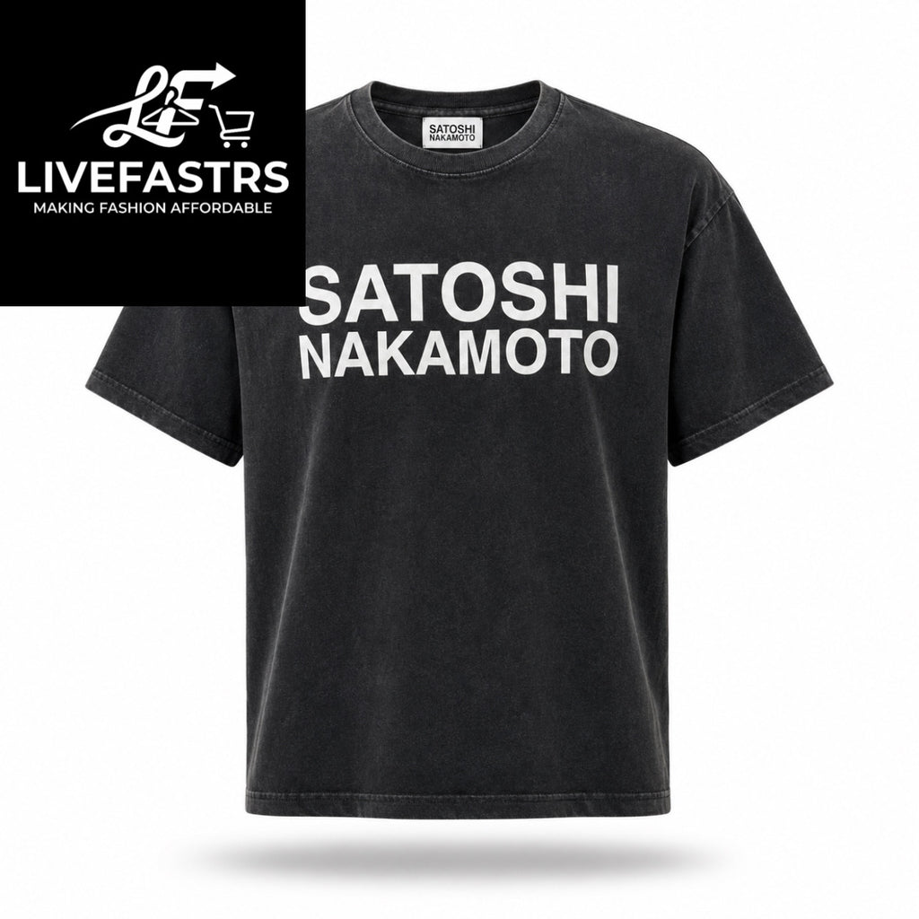 Satoshi Nakamoto Stencil Logo T-Shirt