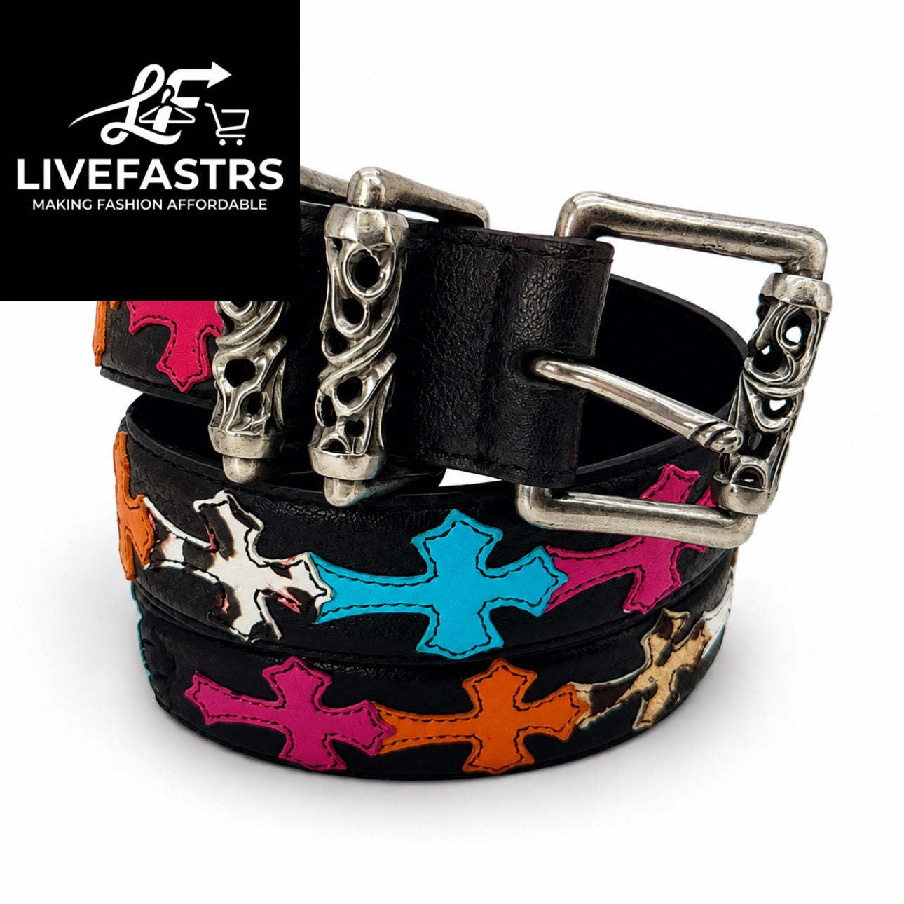 Chrome Heart Multi Color Patch Belt