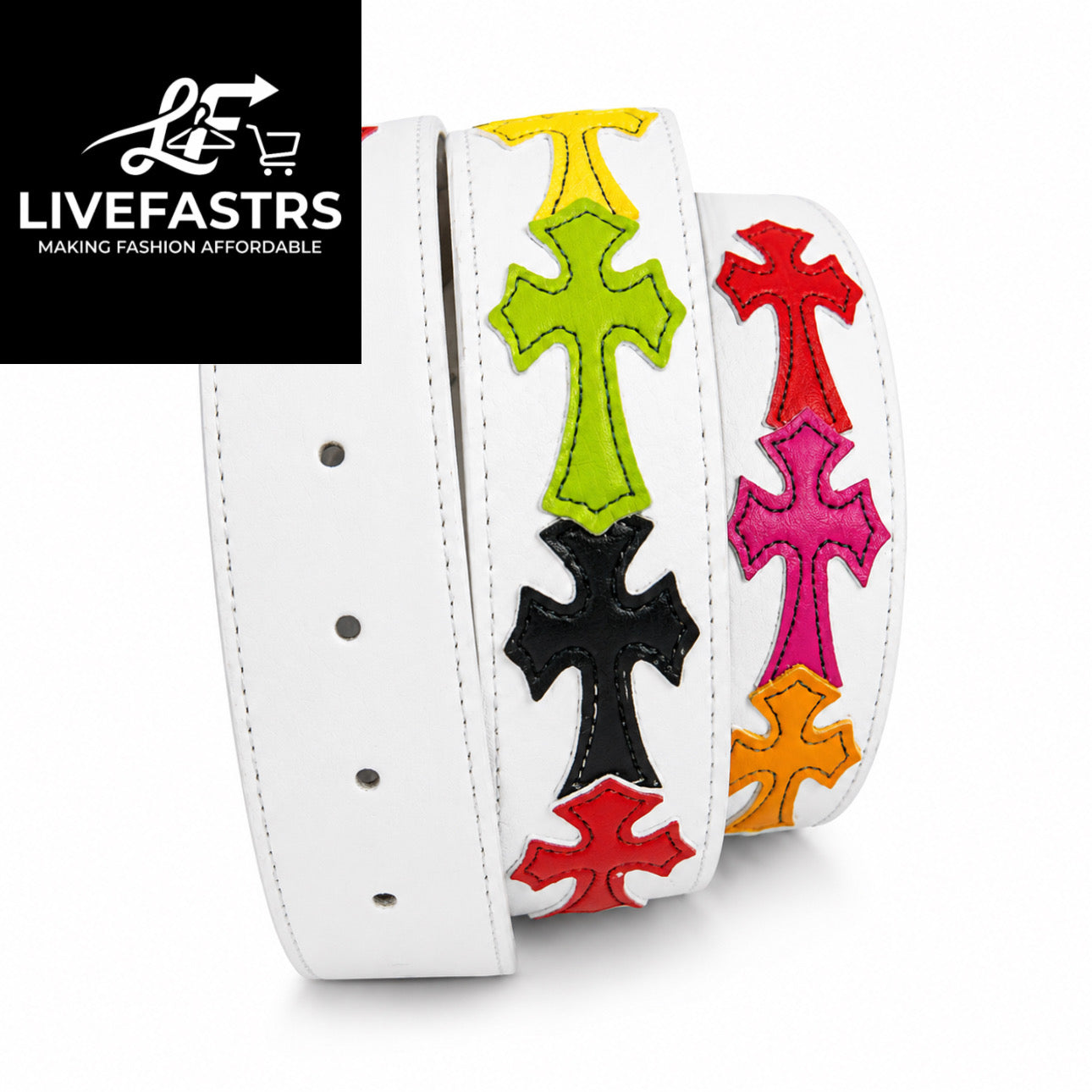 Chrome Heart Multi Color Patch Belt